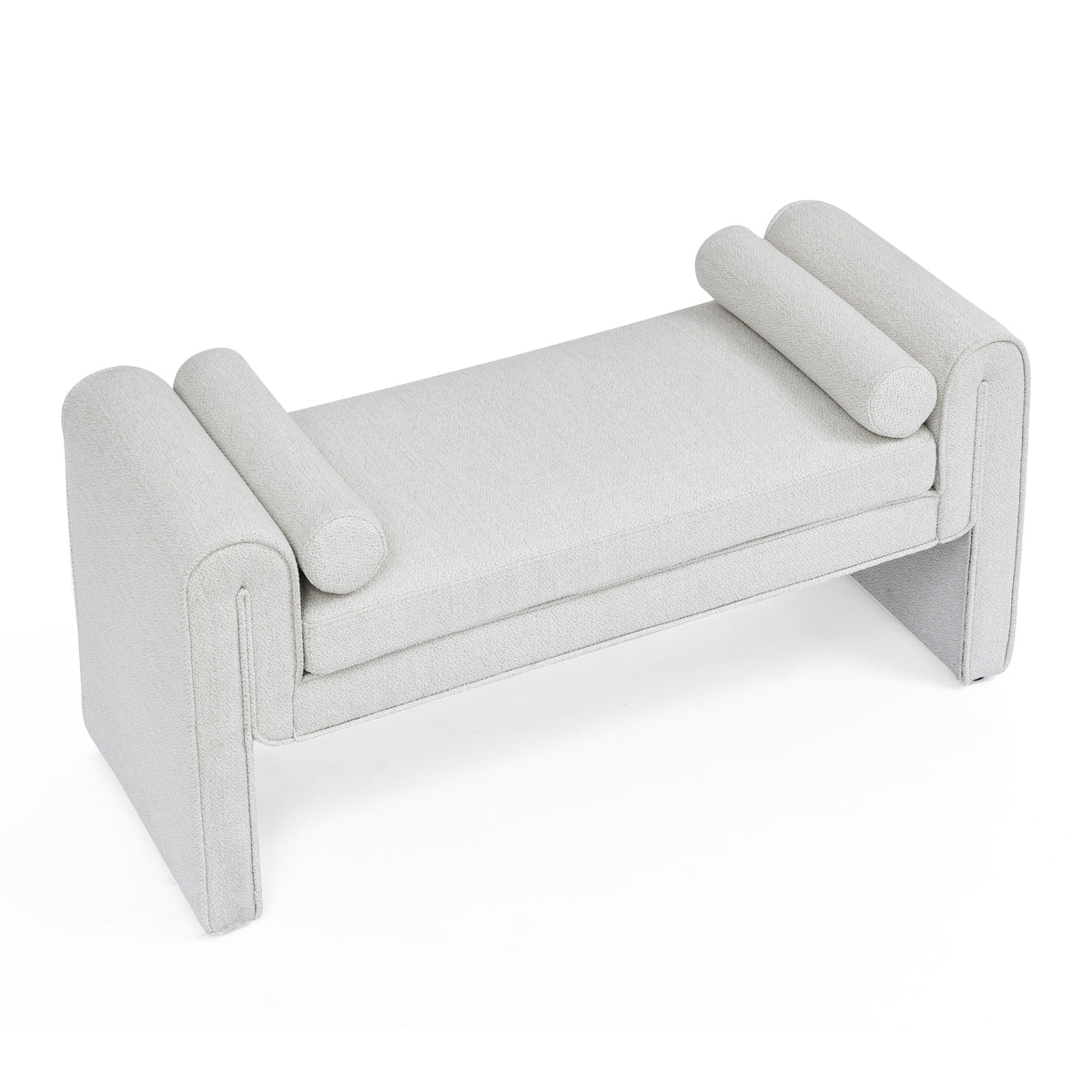 Linen Bedroom Storage Stool – White Finish
