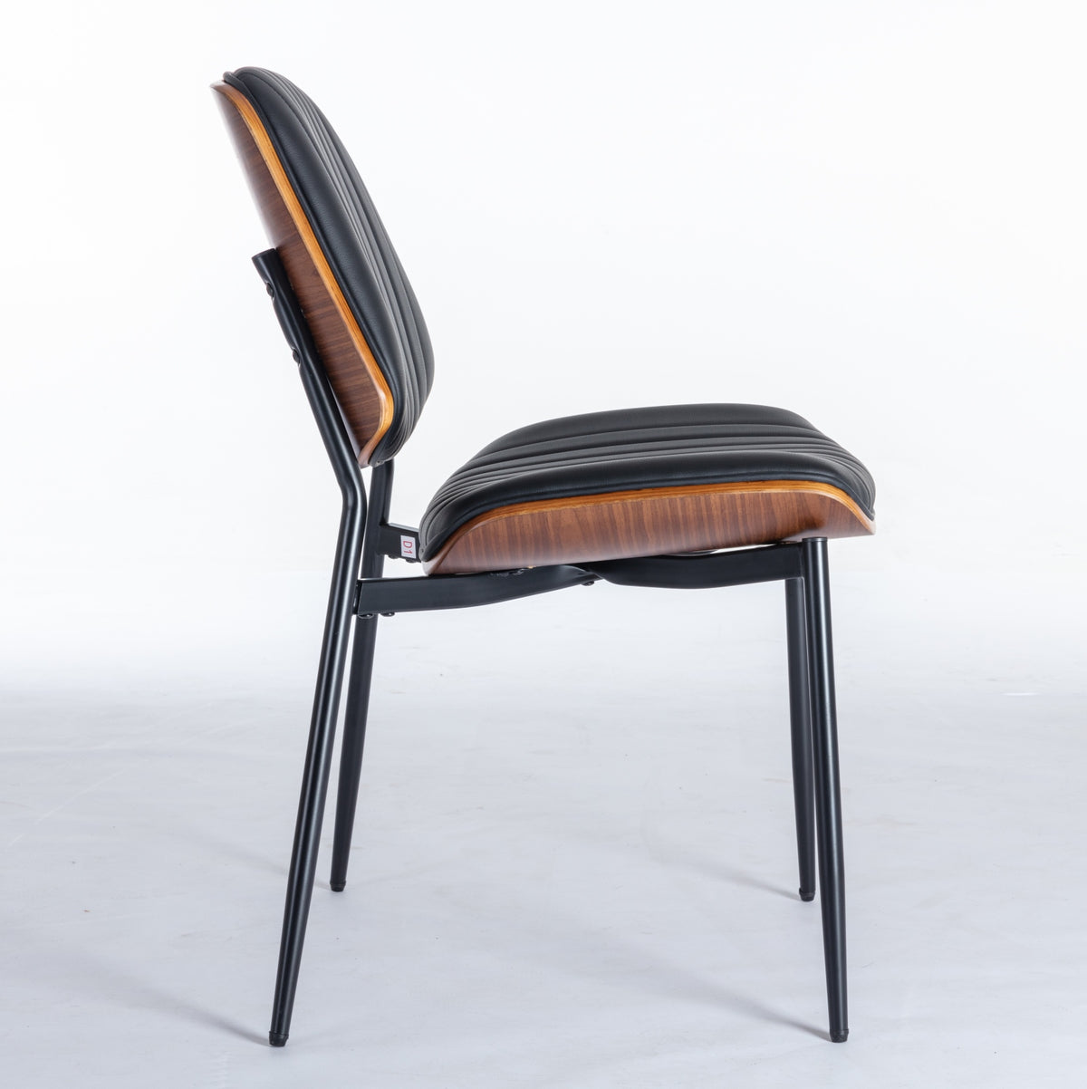 Retro Linen Dining Chairs Set of 2 Black Legs