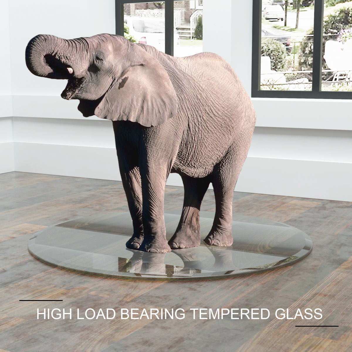 Round Tempered Glass Coffee Table – Chrome Edge