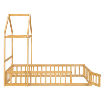 Twin Children’s Bed with Rack Natural