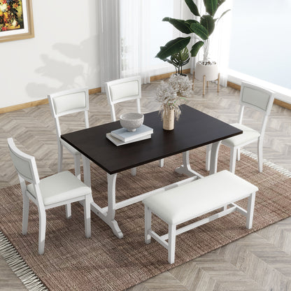 Topmax Farmhouse Dining Set (6 pcs) – White