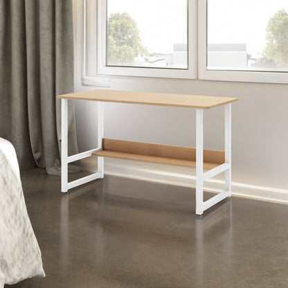 Compact Wooden Study Desk with Storage Shelf
