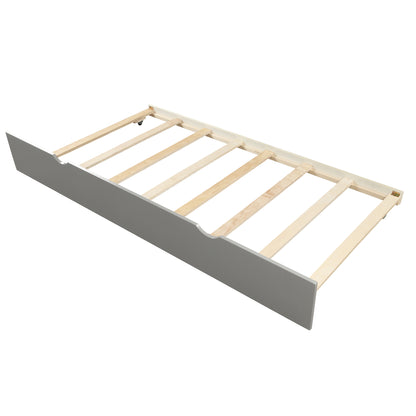 Twin Platform Bed with Trundle – Grey