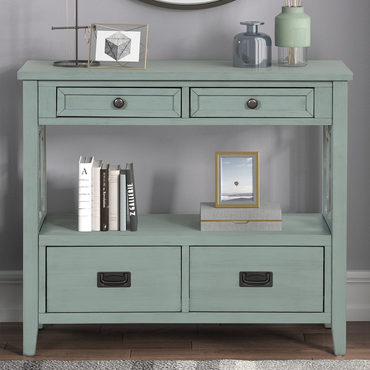 Farmhouse Console Table Blue