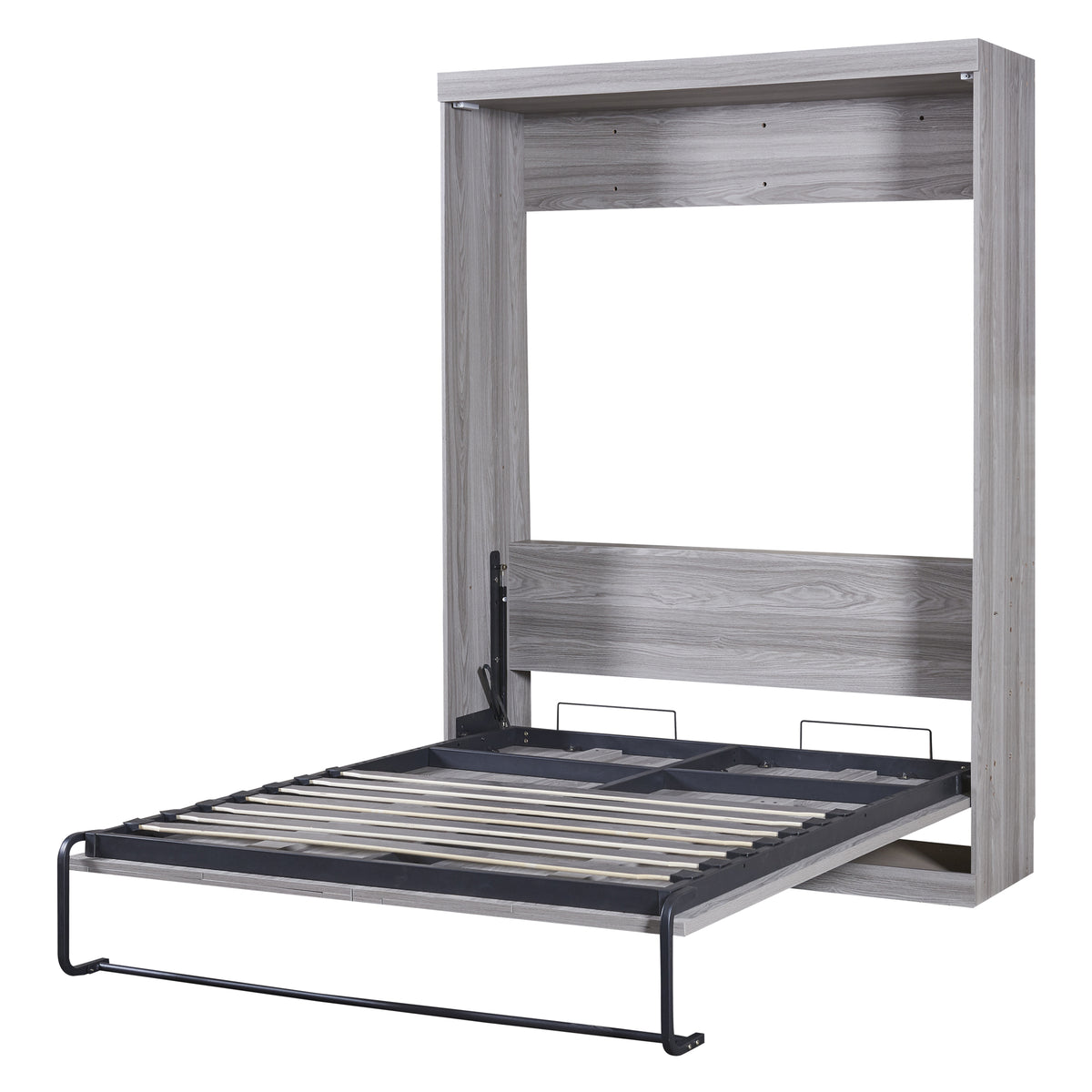 Full Murphy Bed Foldable Design Gray Finish