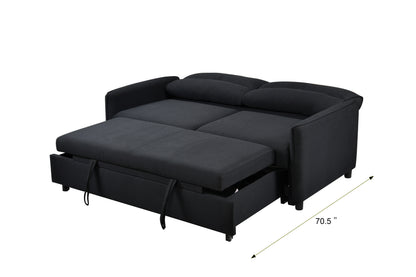 Convertible Sofa Bed with Pullout Black