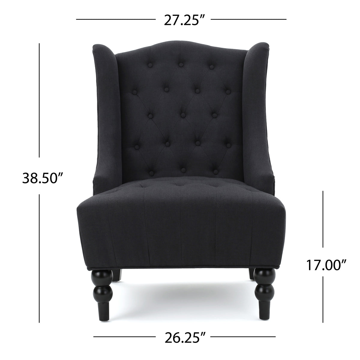 Toddman Velvet Club Chair – Charcoal