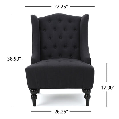 Toddman Velvet Club Chair – Charcoal