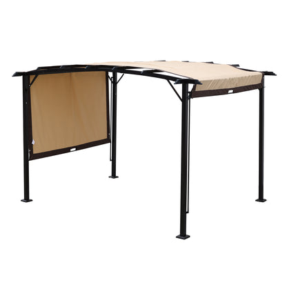 12x9FT Outdoor Retractable Pergola Beige