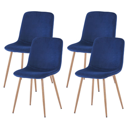 Set of 4 Blue Dining Chairs Modern Design