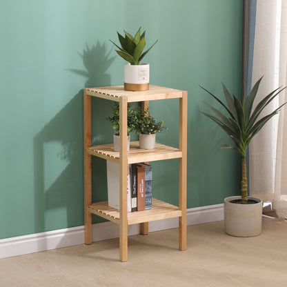 3-Tier Birch Bathroom Shelf with Storage Racks