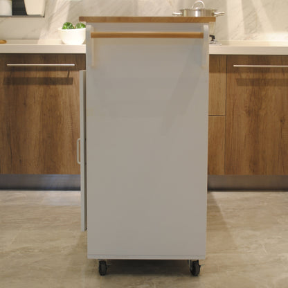 Kitchen Cart with Wood Countertop