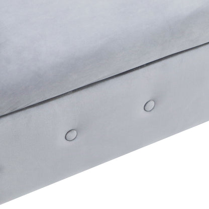 Grey Velvet Lounge Chaise – Modern Roll Arm