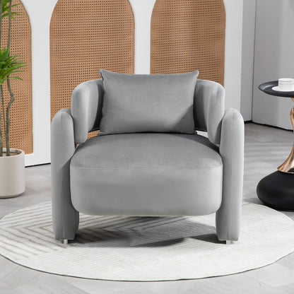 Velvet Single Sofa Chair – Grey