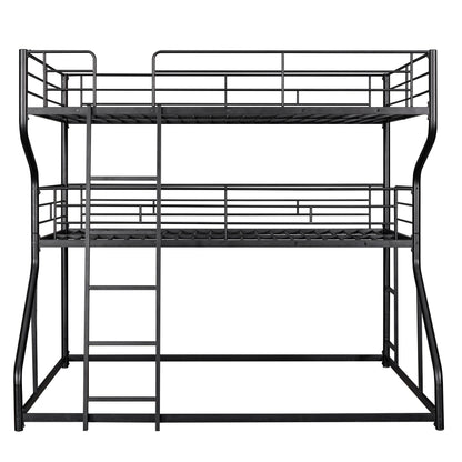 Black Triple Bunk Bed – 3-Tier Space-Saving Metal Frame for Kids & Teens