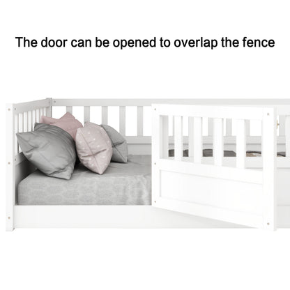 Montessori Floor Bed – White Wooden Frame