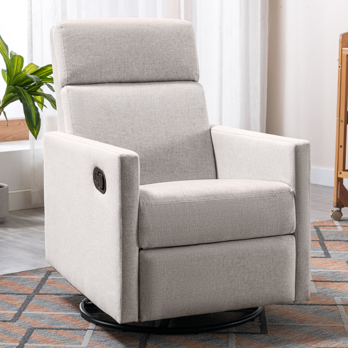 Upholstered Rocker Chair Tan