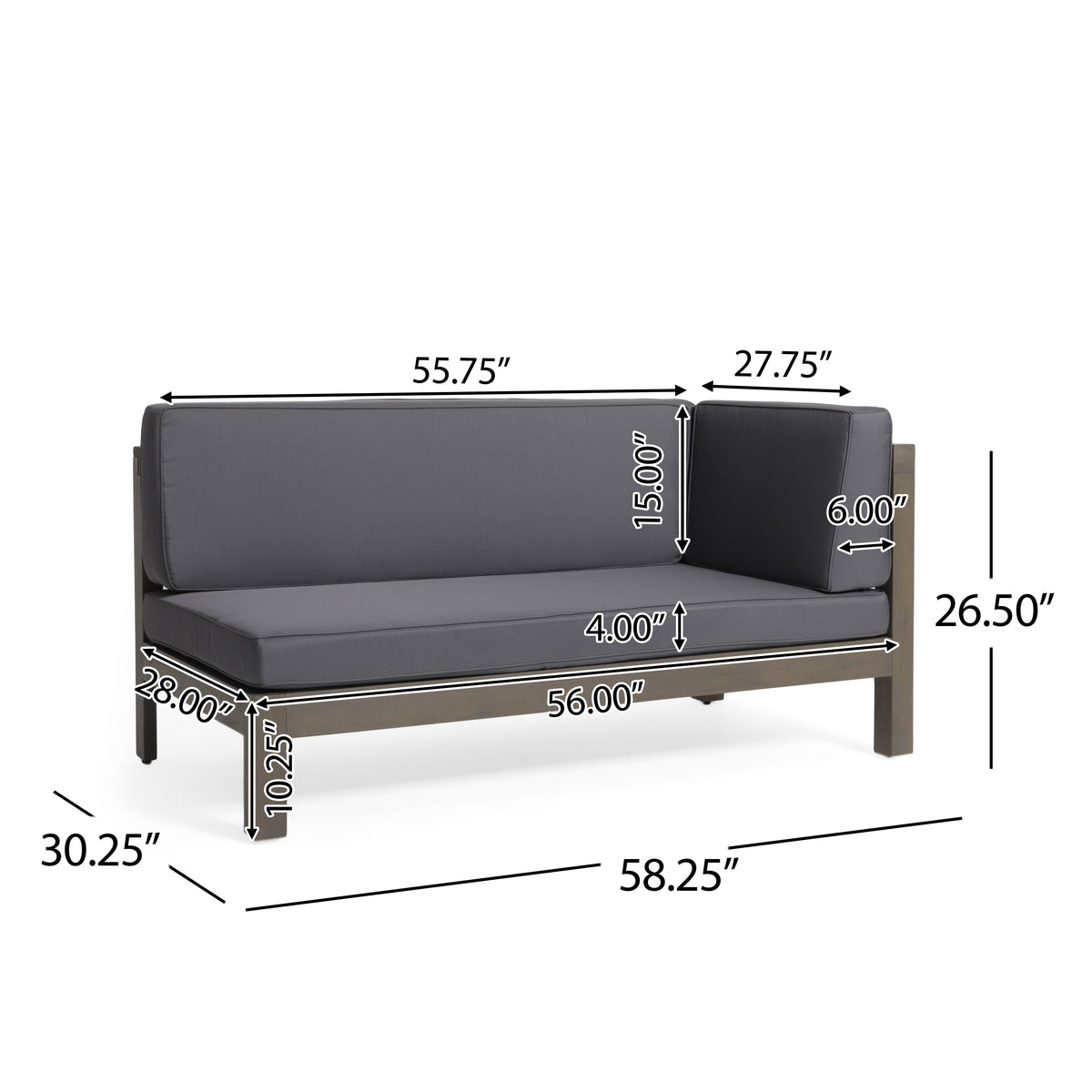 Brava Acacia Corner Bench Set