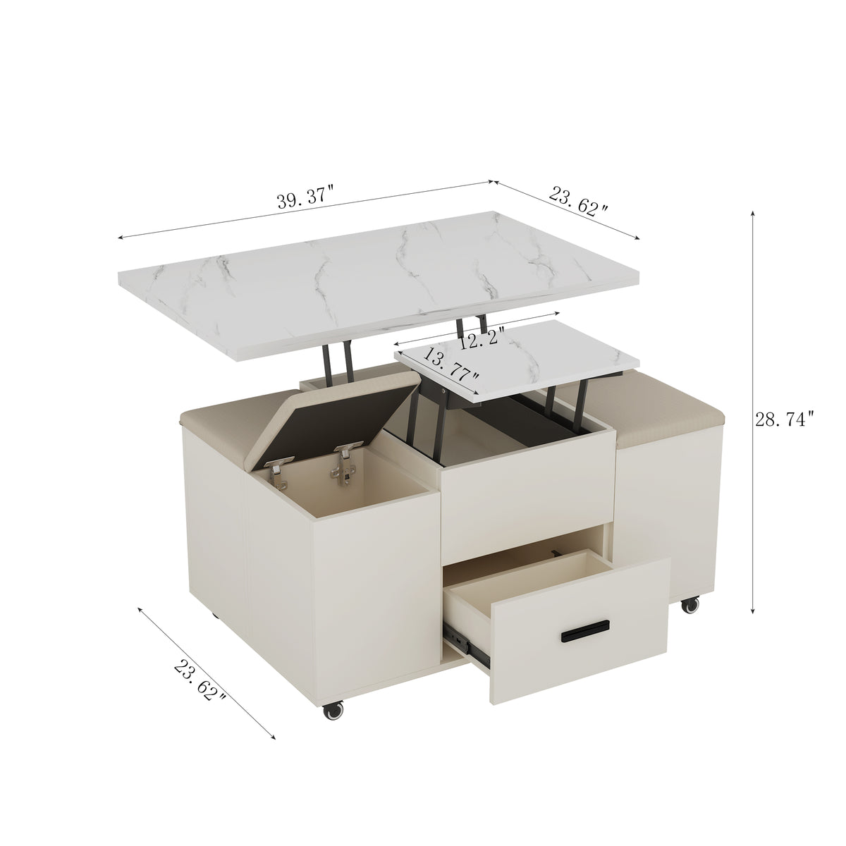 Modern Lift-Top Coffee Table – Expandable Design