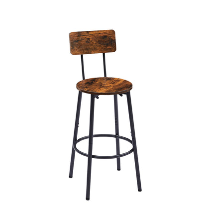 Rustic Brown Bar Stool Set (2pcs)