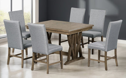Dining Set with Cushioned Chairs Brown