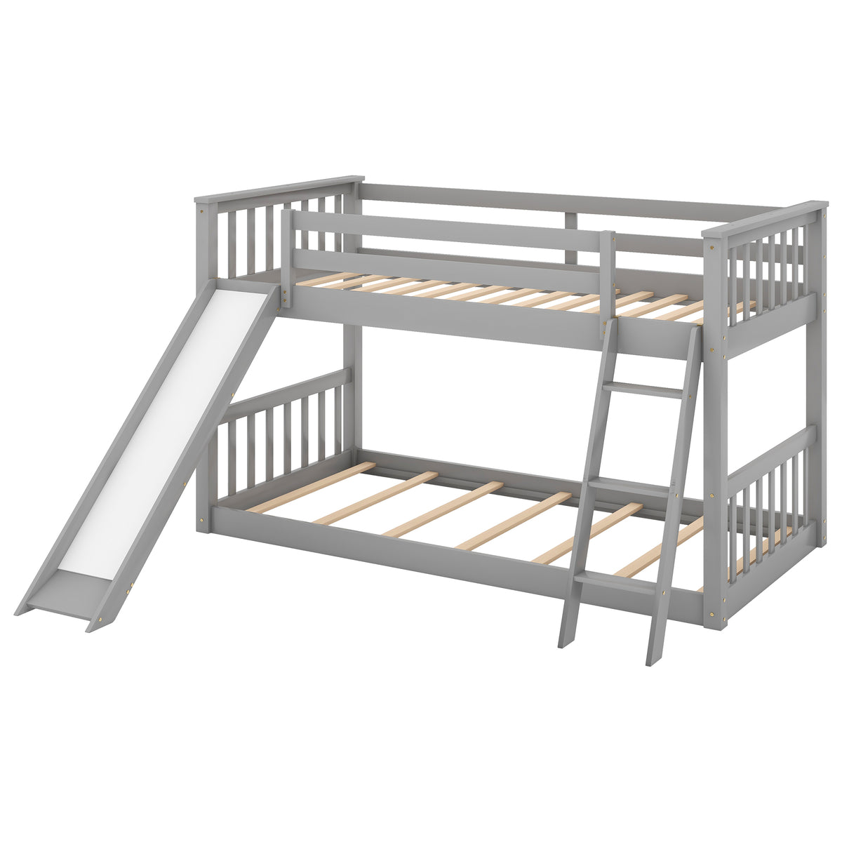 Twin Over Twin Bunk Bed Gray