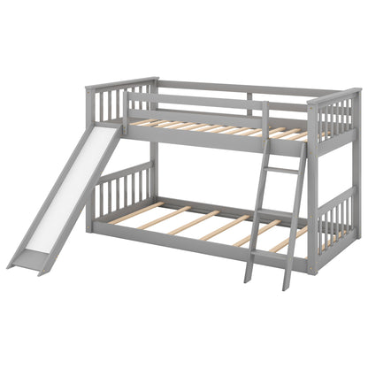 Twin Over Twin Bunk Bed Gray