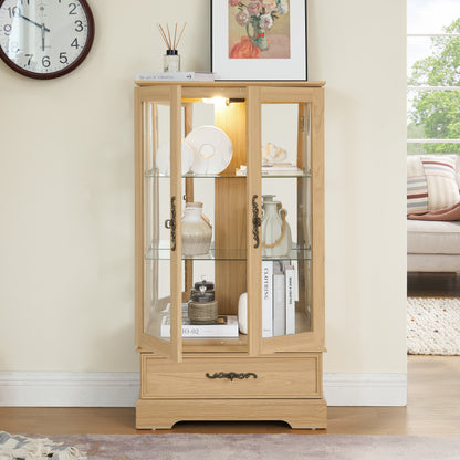 Oak Display Cabinet with Glass Frame