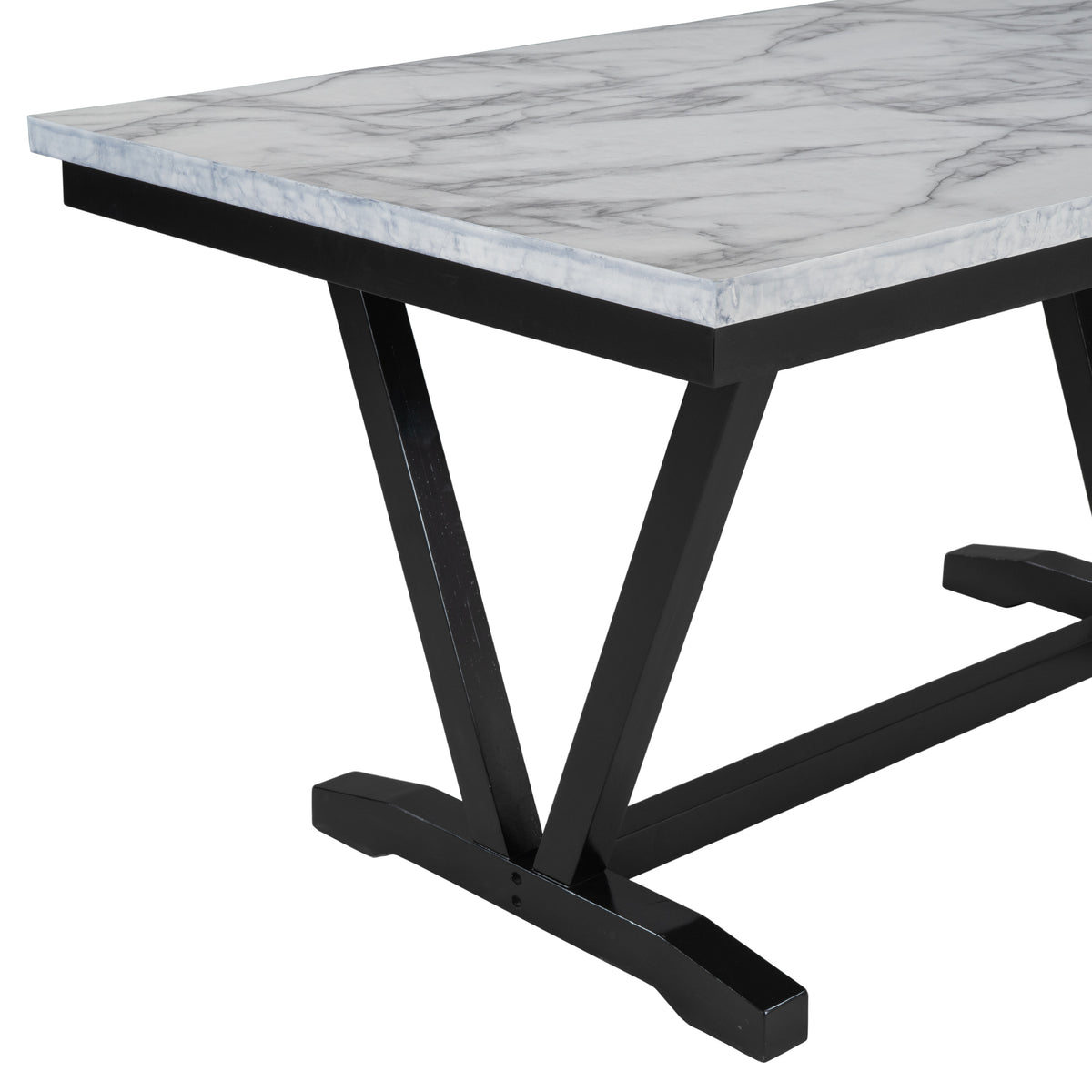 6-Piece Modern Dining Set – White Finish
