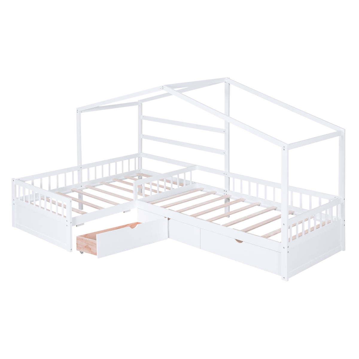Twin House Bed White