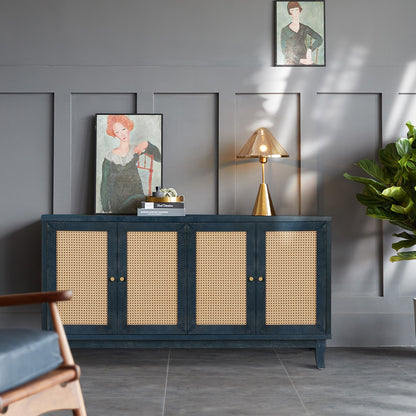 Rattan Sideboard Cabinet – Blue