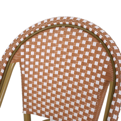 Aluminum Wicker Bar Stool Set of 2