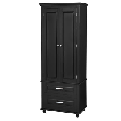 Tall Black Storage Cabinet with Drawers