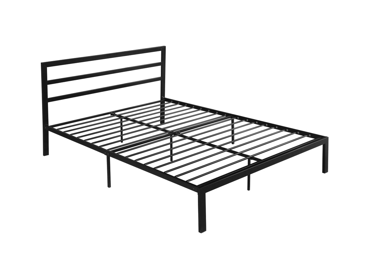 Black Metal Bed Frame with Headboard