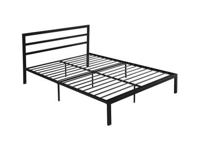 Black Metal Bed Frame with Headboard