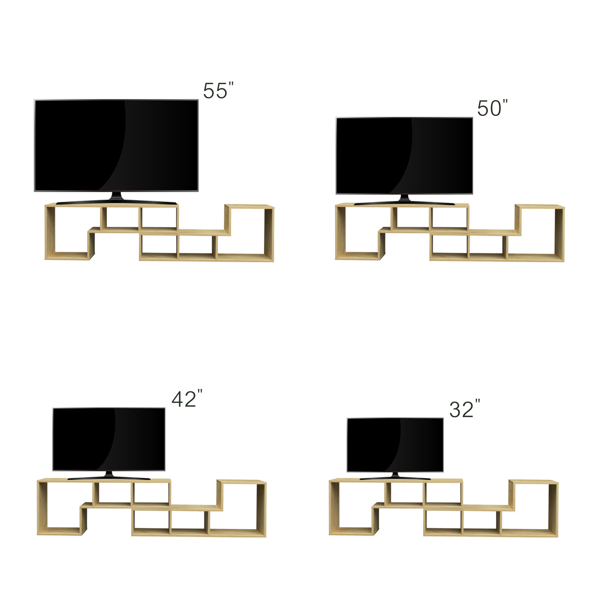 L-Shaped Oak Display Shelf – Modern Storage Unit