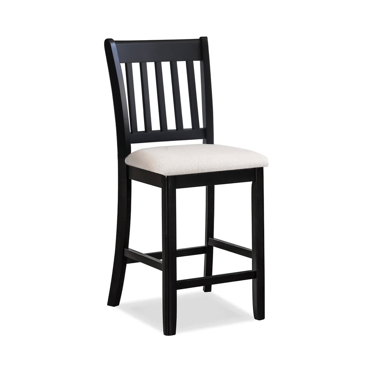 Black Bar Stools Set of 2 Rubberwood