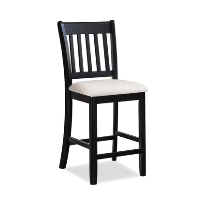 Black Bar Stools Set of 2 Rubberwood