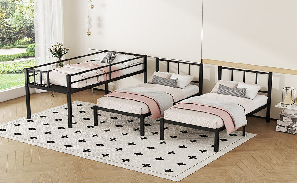 Triple Bunk Bed Black