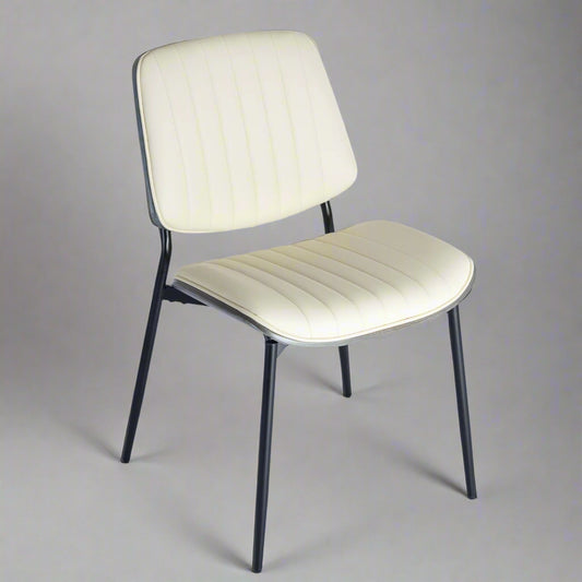 Retro Linen Dining Chairs Set of 2 Beige