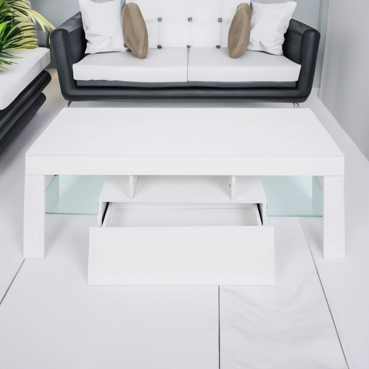 TV Stand with Storage and Drawers Gray