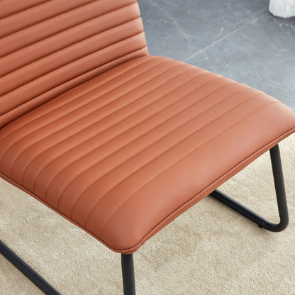 Brown Armless Lounge Chair – Black Legs