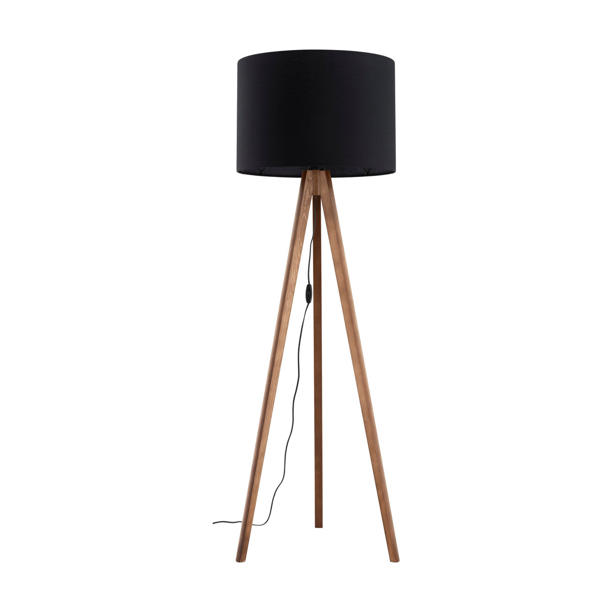 GRAND Walnut Black Mid-Century Modern Floor Lamp