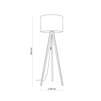 GRAND Walnut Black Mid-Century Modern Floor Lamp