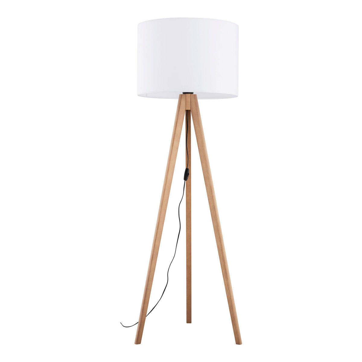 GRAND Pine White Mid-Century Modern Floor Lamp