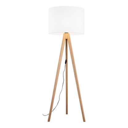 GRAND Pine White Mid-Century Modern Floor Lamp