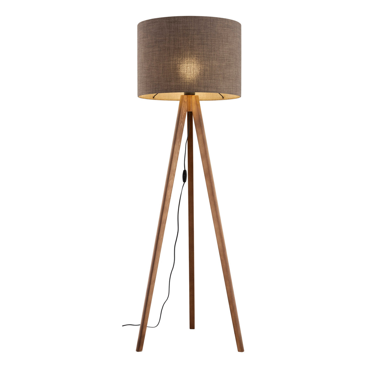 GRAND Walnut Brown Mid-Century Modern Floor Lamp
