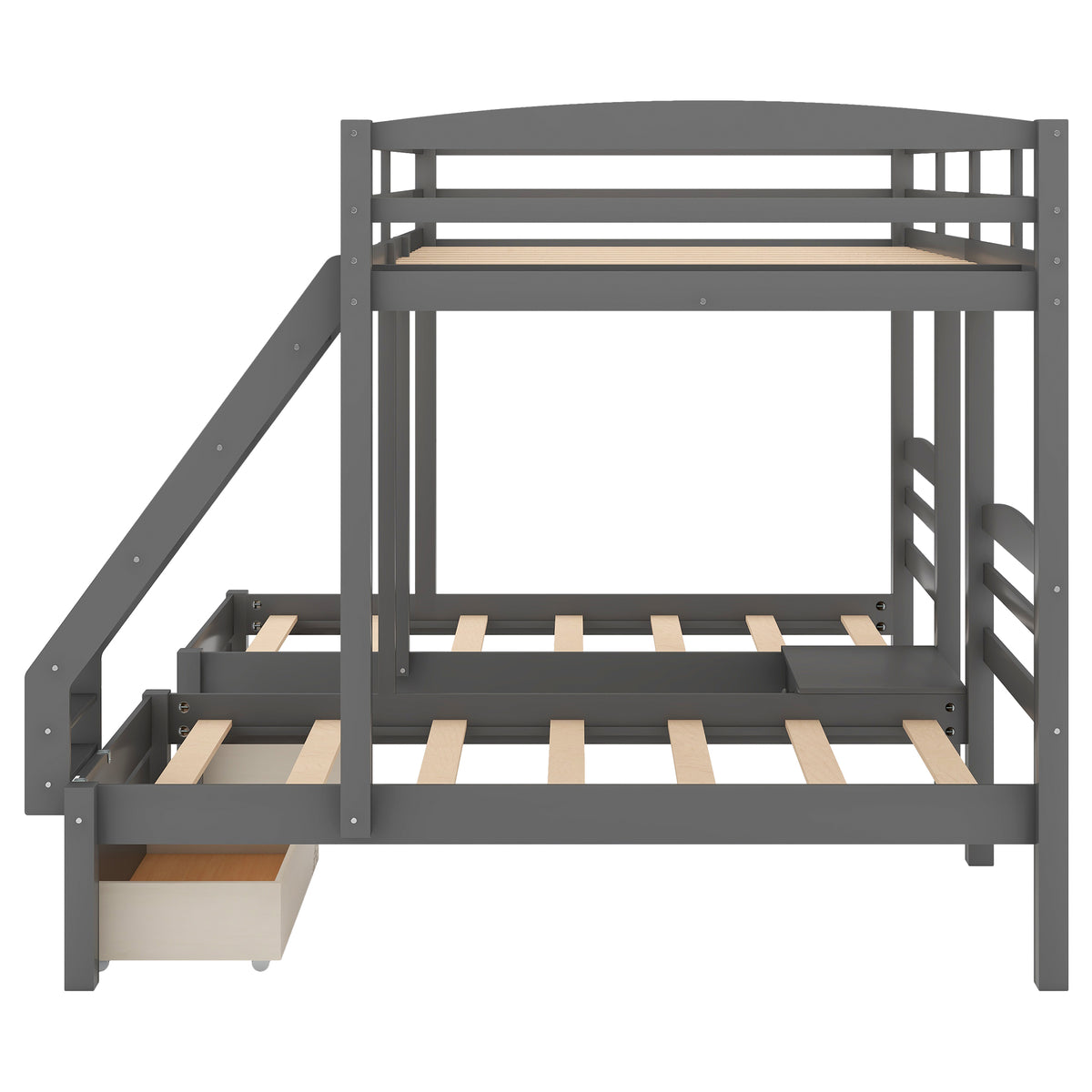 Full Triple Bunk Bed Gray