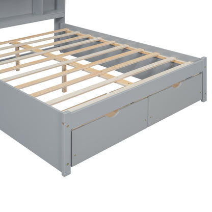 Full Platform Bed Gray