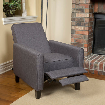 Smoke Fabric Push Back Recliner Gray